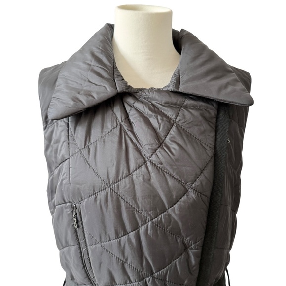 SONIA BOGNER QUILTED PUFFER VEST MOTO 2- WAY ZIP BELTED APRES SKI SPORTY LUXE 12 - Picture 3 of 13
